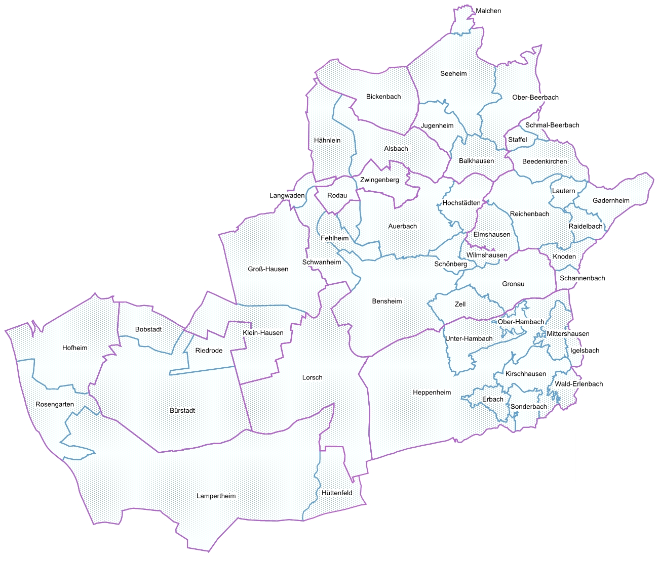 Karte des Planauskunftsgebiet der GGEW AG