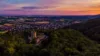 Burgruine Schloß Alsbach inkl. Natur durm herum bei Sonnenuntergang