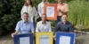 Die TSM-Zertifikate der GGEW AG. Hinten: Projektverantwortliche Iris Köhl, Loris Conrath und Uwe Sänger. Vorne: Hans-Christian Sorge, Marcelo Schäffer, Felix Zillig.